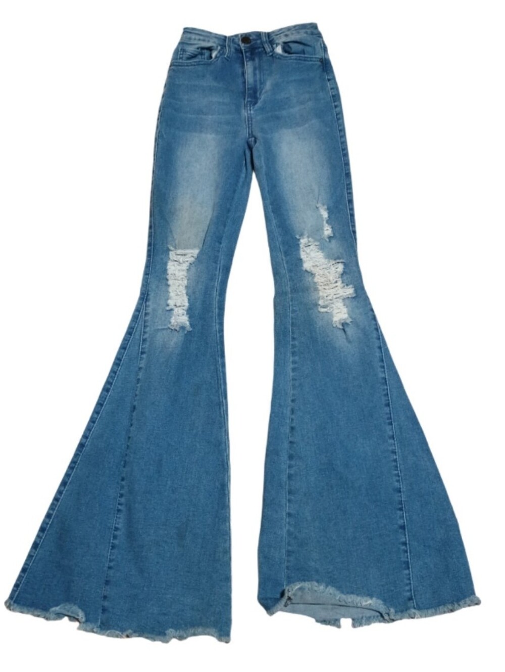 YMI Blue Distressed Flare Jeans